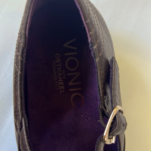 Vionic | Size 5 Womens (US) Brown and Purple Casual Wedge Heels - Picture 3 of 16
